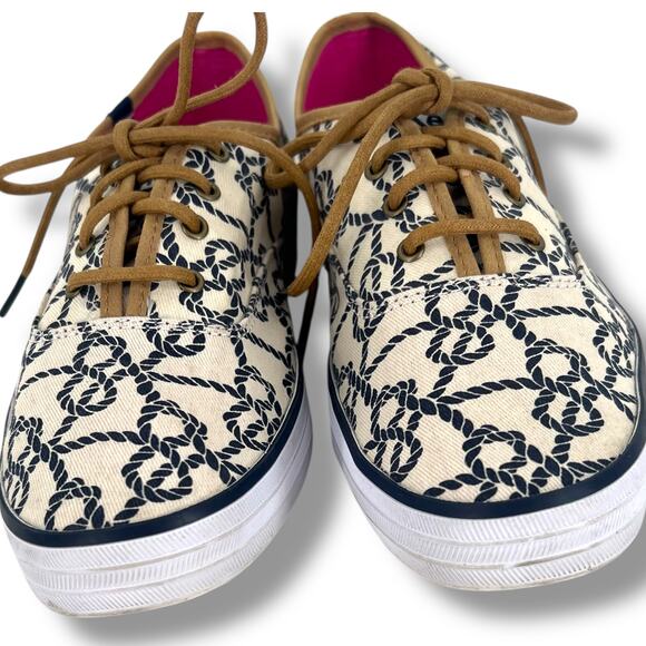 KEDS Woman's 'Champion Knot' Print Canvas Sneakers 10 Nautical Beach Sailing - Picture 3 of 8